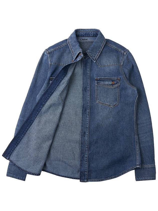 WoMen's Dempo Classic Denim Shirt Dusky Blue - CHLOE - BALAAN 10