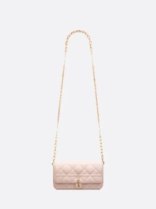 Phone Chain Cannage Lambskin Pouch Bag Pink - DIOR - BALAAN 5