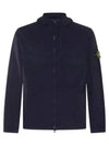 Cotton Twill Stretch Hooded Jacket Navy - STONE ISLAND - BALAAN 2