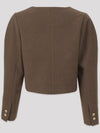 Women's Maple Pintuck Crop Jacket Brown - MICANE - BALAAN 8