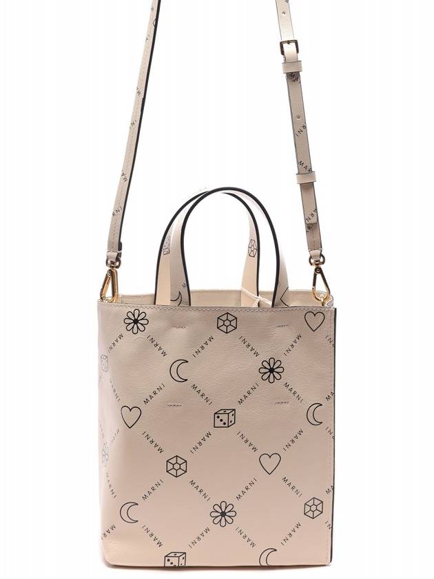 Allover Logo Print Tote Bag Ivory - MARNI - BALAAN 5