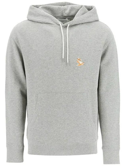 Chillax Fox Patch Classic Hoodie Grey Melange - MAISON KITSUNE - BALAAN 2