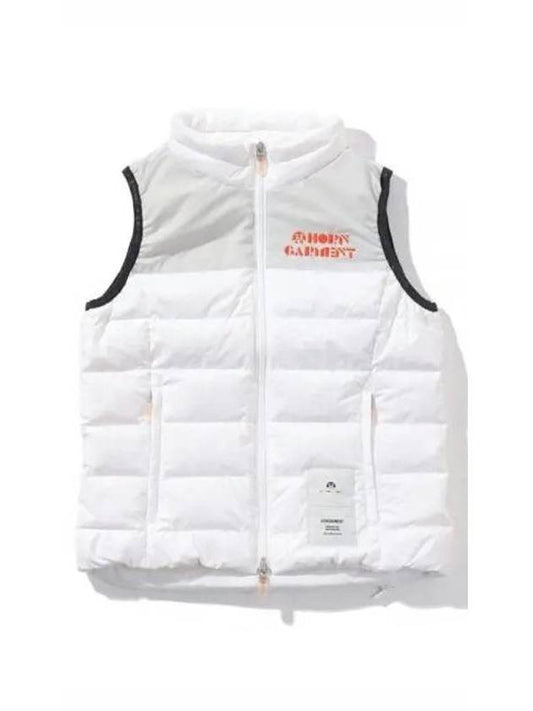 Women's Logo Down Vest White - HORN GARMENT - BALAAN 1