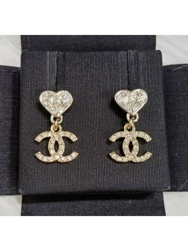 CC Logo Crystal Pendant Earrings Gold - CHANEL - BALAAN 2