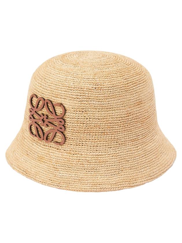 Raffia Calfskin Bucket Hat Natural - LOEWE - BALAAN 1