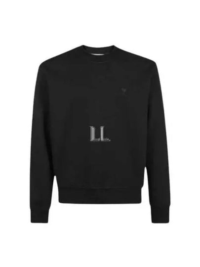 Embroidered Heart Logo Sweatshirt Black - AMI - BALAAN 2