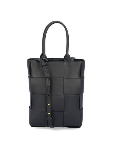 Cassette Intrecciato Mini Tote Bag Black - BOTTEGA VENETA - BALAAN 1