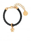 Medusa Charm Leather Bracelet Black - VERSACE - BALAAN 2