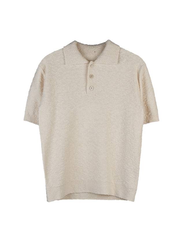 Nostalgic Boucle Knit Polo Shirt Off White - MAISON MARGIELA - BALAAN 1