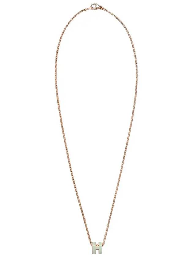 Mini Pop H Pendant Necklace Rose Gold - HERMES - BALAAN 3