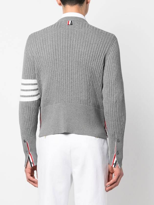 Baby Cable Cotton 4 Bar Crew Neck Knit Top Grey - THOM BROWNE - BALAAN 5