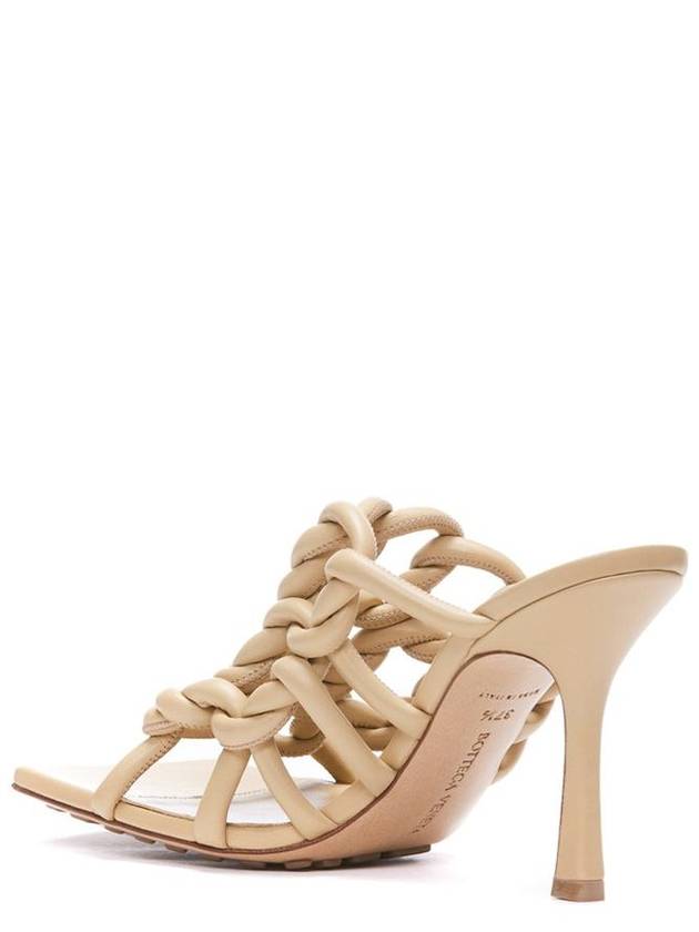 Stretch Braid Sandals Heel Beige - BOTTEGA VENETA - BALAAN 3