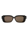 Low Nose Bridge Rectangular Sunglasses Havana - GUCCI - BALAAN 1