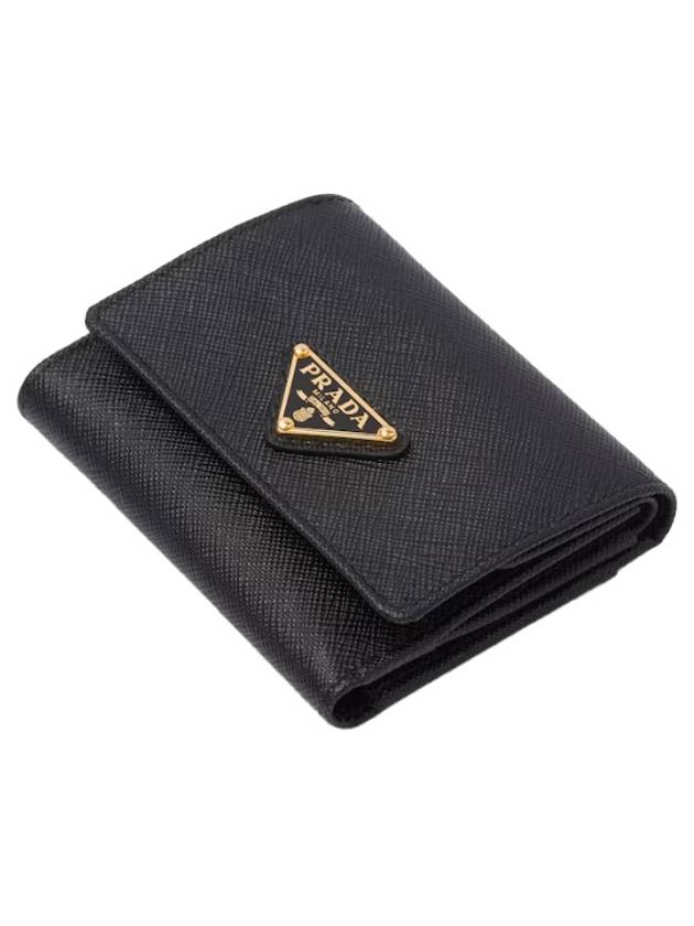 Saffiano Leather Bicycle Wallet Black Gold - PRADA - BALAAN 3