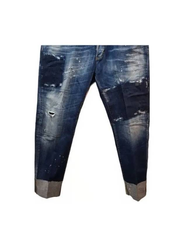 Men's Dark Patch Washed Sailor Jeans - DSQUARED2 - BALAAN.