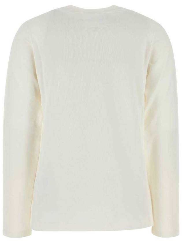 Logo Print Cotton Long Sleeve T-Shirt White - JIL SANDER - BALAAN 3