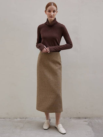 Basic Back Open H-Line Skirt Camel - ARIFF - BALAAN 1