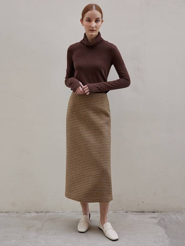 Basic Back Open H-Line Skirt Camel - ARIFF - BALAAN 2