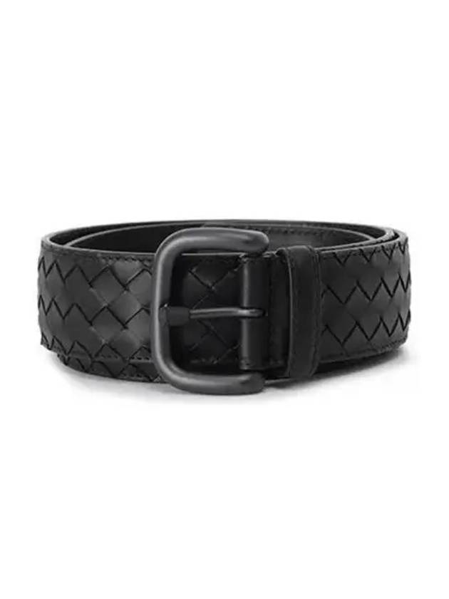 Intrecciato Leather Belt Black - BOTTEGA VENETA - BALAAN 2