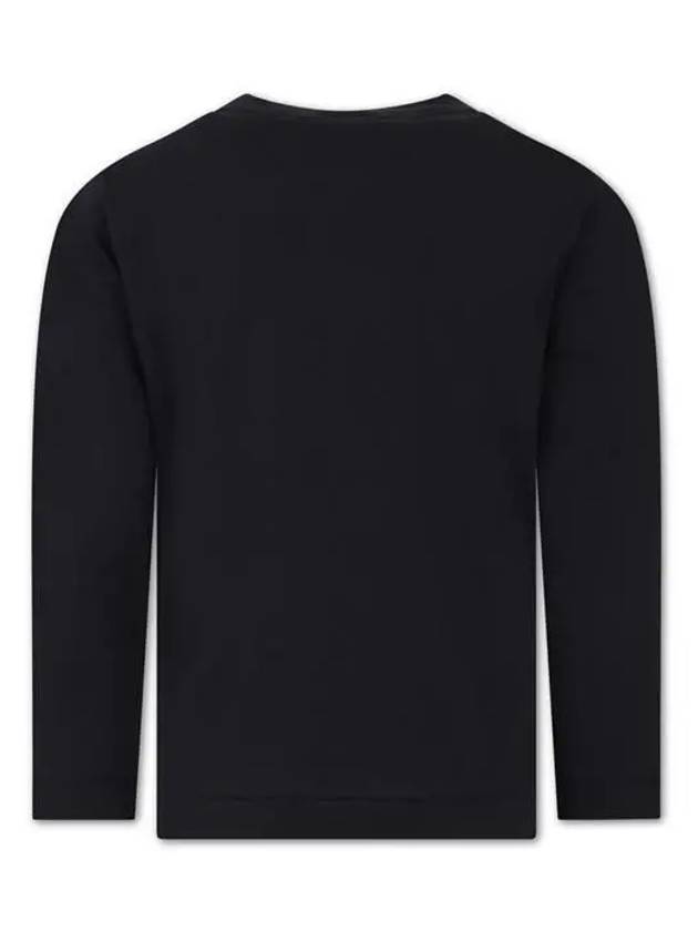 Kids Cotton Jersey Long Sleeve T-Shirt Black - STONE ISLAND - BALAAN 3