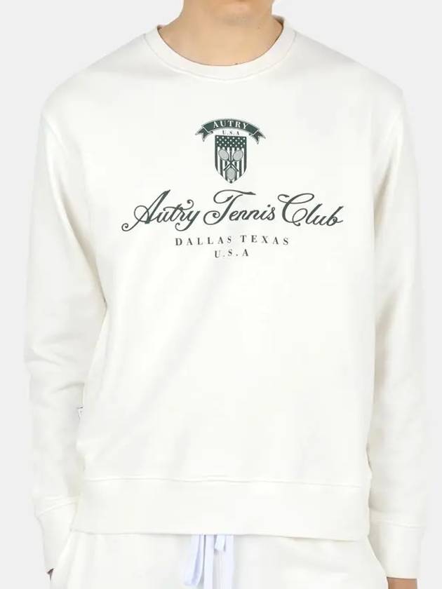 Tennis Club Badge Round Neck Sweatshirt White - AUTRY - BALAAN 3