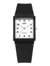 Square Plated Analog Watch White Black - CASIO - BALAAN 2