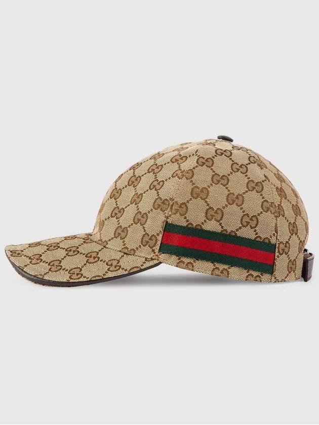 Original GG Web Supreme Canvas Baseball Ball Cap Beige Ebony - GUCCI - BALAAN 2