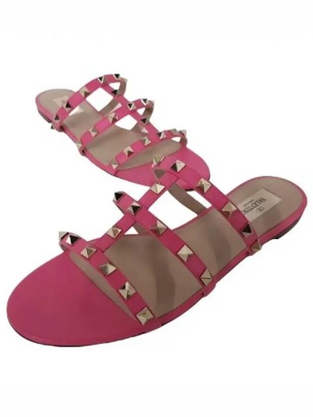 S0C49 VOD 0HO Rockstud Sandals Pink - VALENTINO - BALAAN 5