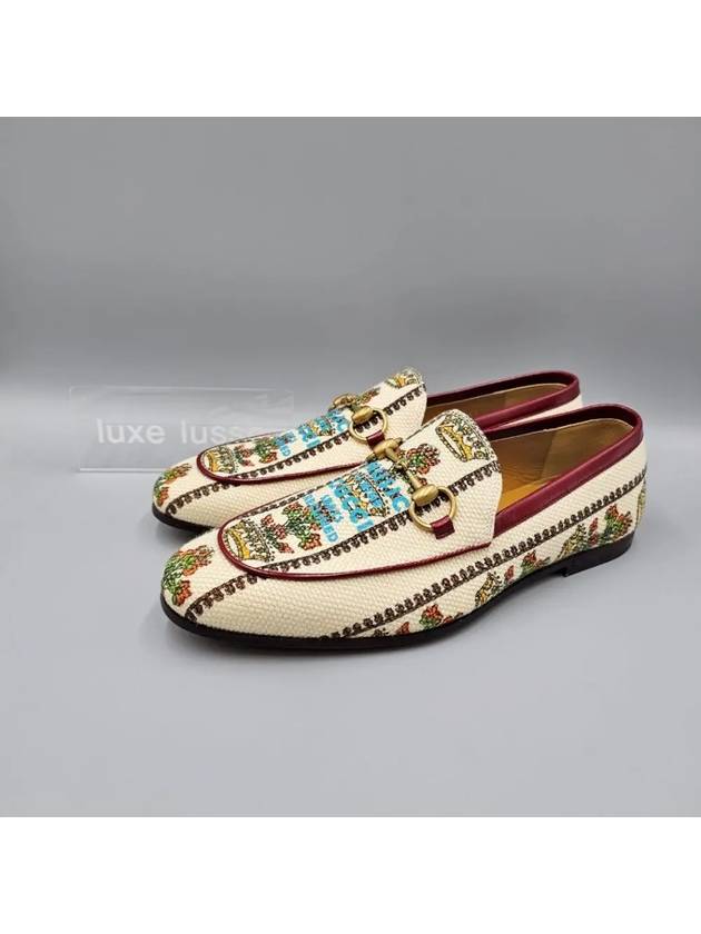 Horsebit Jacquard Loafer Ivory - GUCCI - BALAAN 2