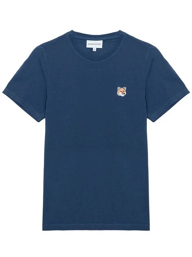 Fox Head Patch Regular Short Sleeve T-Shirt Navy - MAISON KITSUNE - BALAAN 3