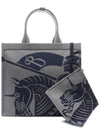 Small EKD Canvas Tote Bag Grey - BURBERRY - BALAAN 3