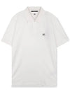 Men's Embroidered Logo Stretch Short Sleeve Polo Shirt White - CP COMPANY - BALAAN 4