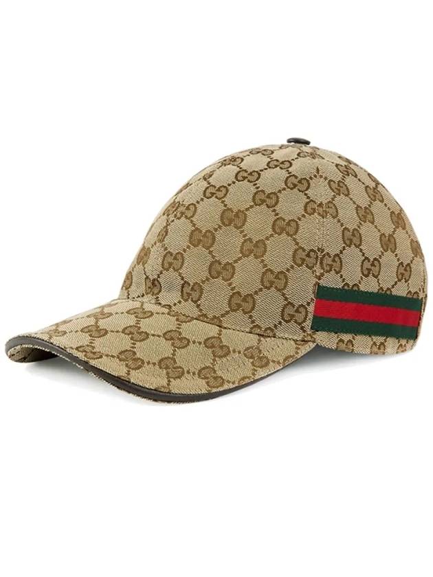 Original GG Web Supreme Canvas Baseball Ball Cap Beige Ebony - GUCCI - BALAAN 3