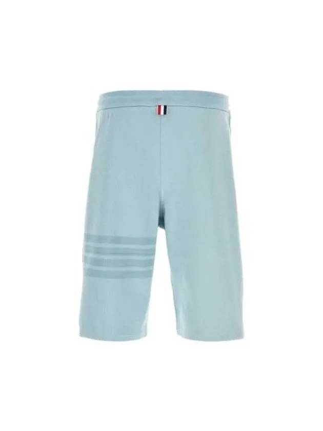 Men's Double Face 4 Bar Knit Sweatshorts Light Blue - THOM BROWNE - BALAAN 3