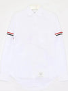 RWB Stripe Button Shirt White - THOM BROWNE - BALAAN 3