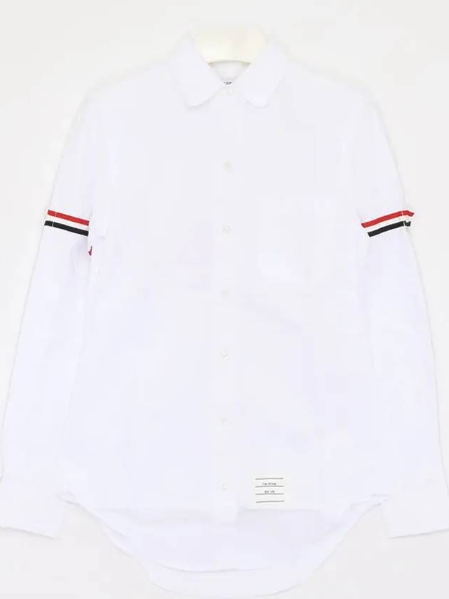 RWB Stripe Button Shirt White - THOM BROWNE - BALAAN 3