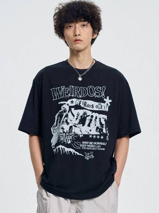 Vintage punk short sleeve tshirt _ black - MOO - BALAAN 1