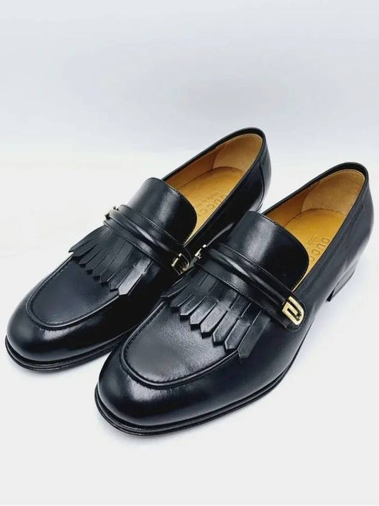 Men's Mirror G Fringe Shoes Leather Loafers 714680 - GUCCI - BALAAN 1