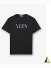 Crew Neck Logo Print Short Sleeve T-Shirt Black - VALENTINO - BALAAN 2