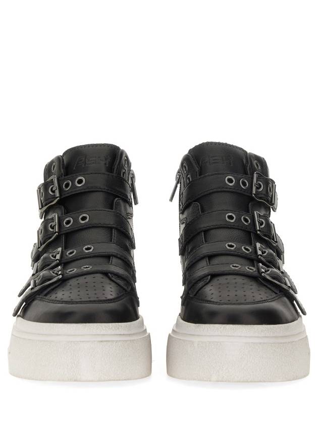 Star Moon Buckle Nappa Wax High Top Sneakers Black - ASH - BALAAN 5