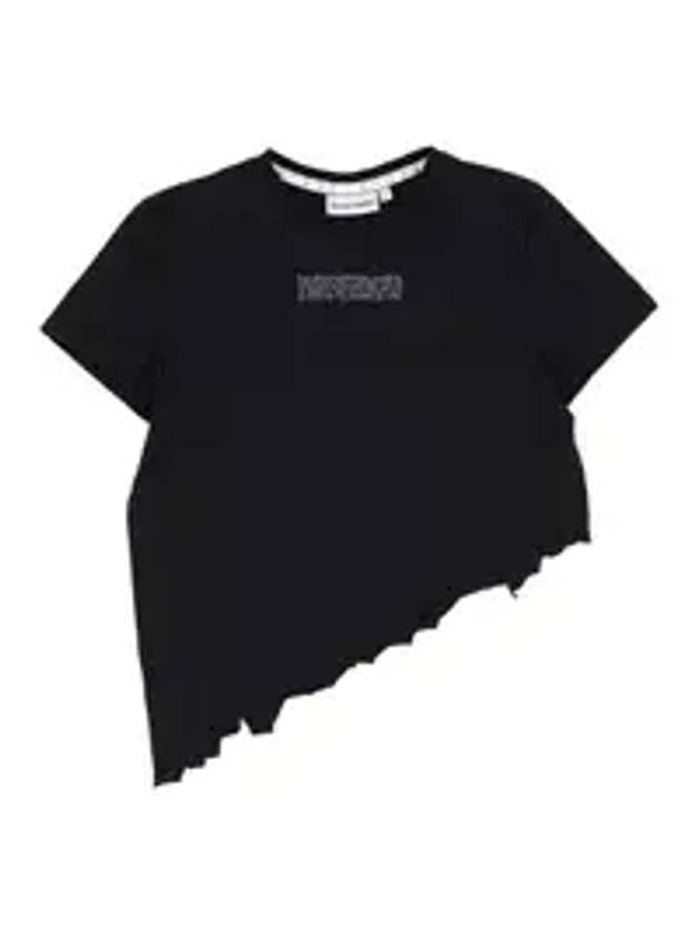 Cutting Crop Logo Short Sleeve T Shirt Black - PEOPLE OF THE WORLD - BALAAN 1