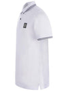 Stretch Cotton Pique Short Sleeve Polo Shirt White - STONE ISLAND - BALAAN 3