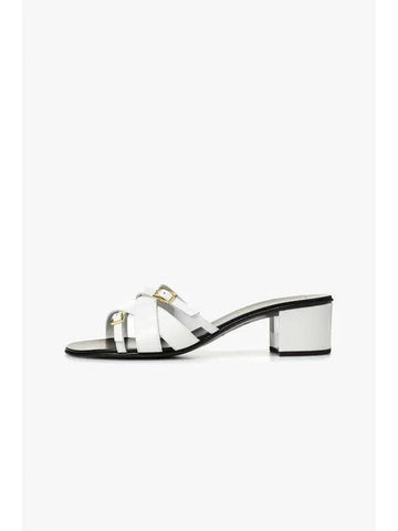 WOMEN AROLL patent heel sandals white - GIUSEPPE ZANOTTI - BALAAN 1