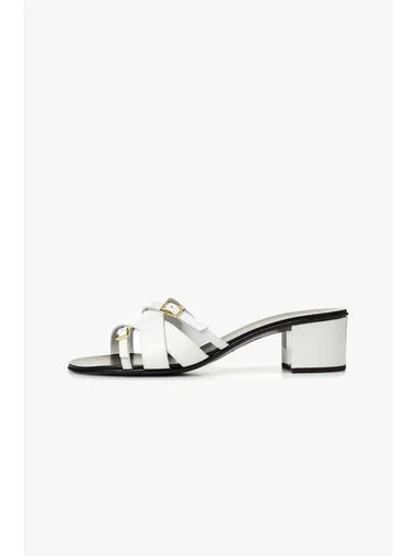 WOMEN AROLL patent heel sandals white - GIUSEPPE ZANOTTI - BALAAN 1