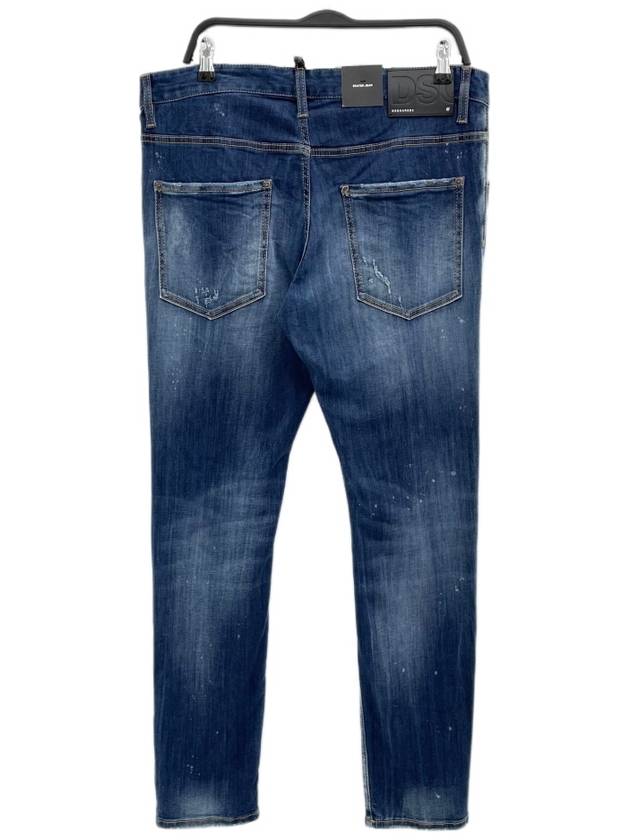 Leather patch this detail medium blue skater jeans S74LB0805 - DSQUARED2 - BALAAN 2