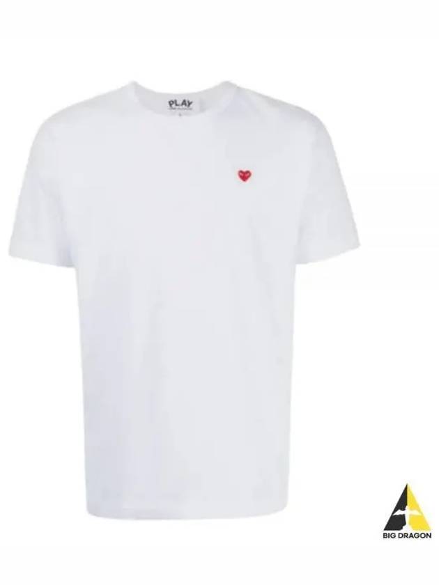 Play Men's Mini Red Heart Short Sleeve T-Shirt P1 T304 2 White - COMME DES GARCONS - BALAAN 2