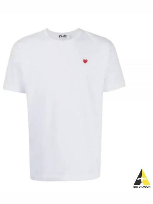 Play Men's Mini Red Heart Short Sleeve T-Shirt P1 T304 2 White - COMME DES GARCONS - BALAAN 2