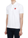 Red Heart Wappen Polo Shirt P1 T006 5 White - COMME DES GARCONS - BALAAN 4