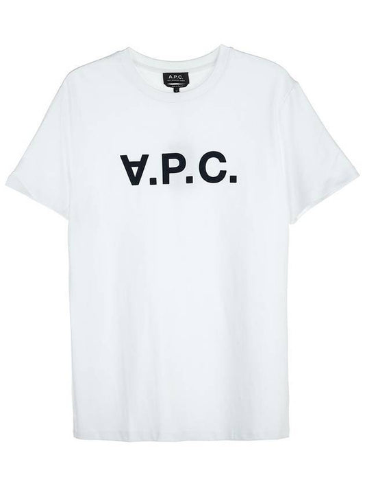 Men's VPC Logo Short Sleeve T-Shirt White - A.P.C. - BALAAN