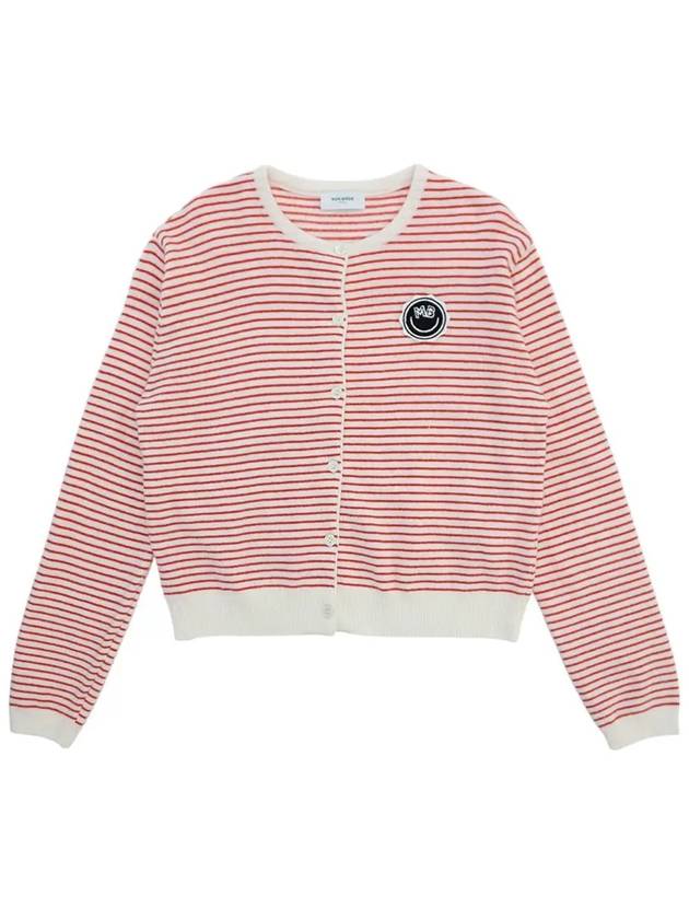 Striped Montbly Cardigan RED - MONBIRDIE GOLF - BALAAN 2